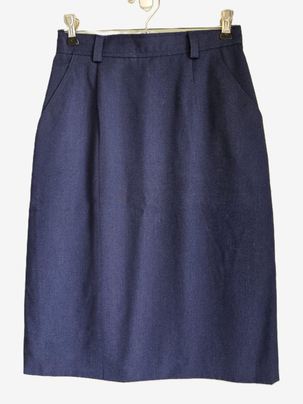 COUNTERPARTS Midi Pencil Skirt Dk Navy Women's 6P Lined Academia Good Condition